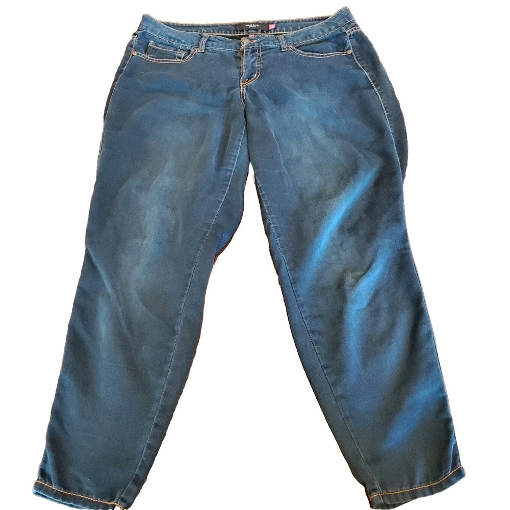 Torrid Denim Jeans Womens 16 Blue Cropped Cotton‎ Blend